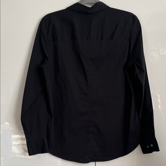 H&M Solid Black Button Down Shirt Hidden Button, Size 10 - Picture 6 of 9